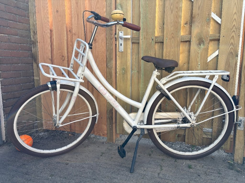 Cortina U4 damesfiets/transportfiets, 28 inch, wit, Gebruikt, 56 cm of meer, Schijfrem, Ophalen