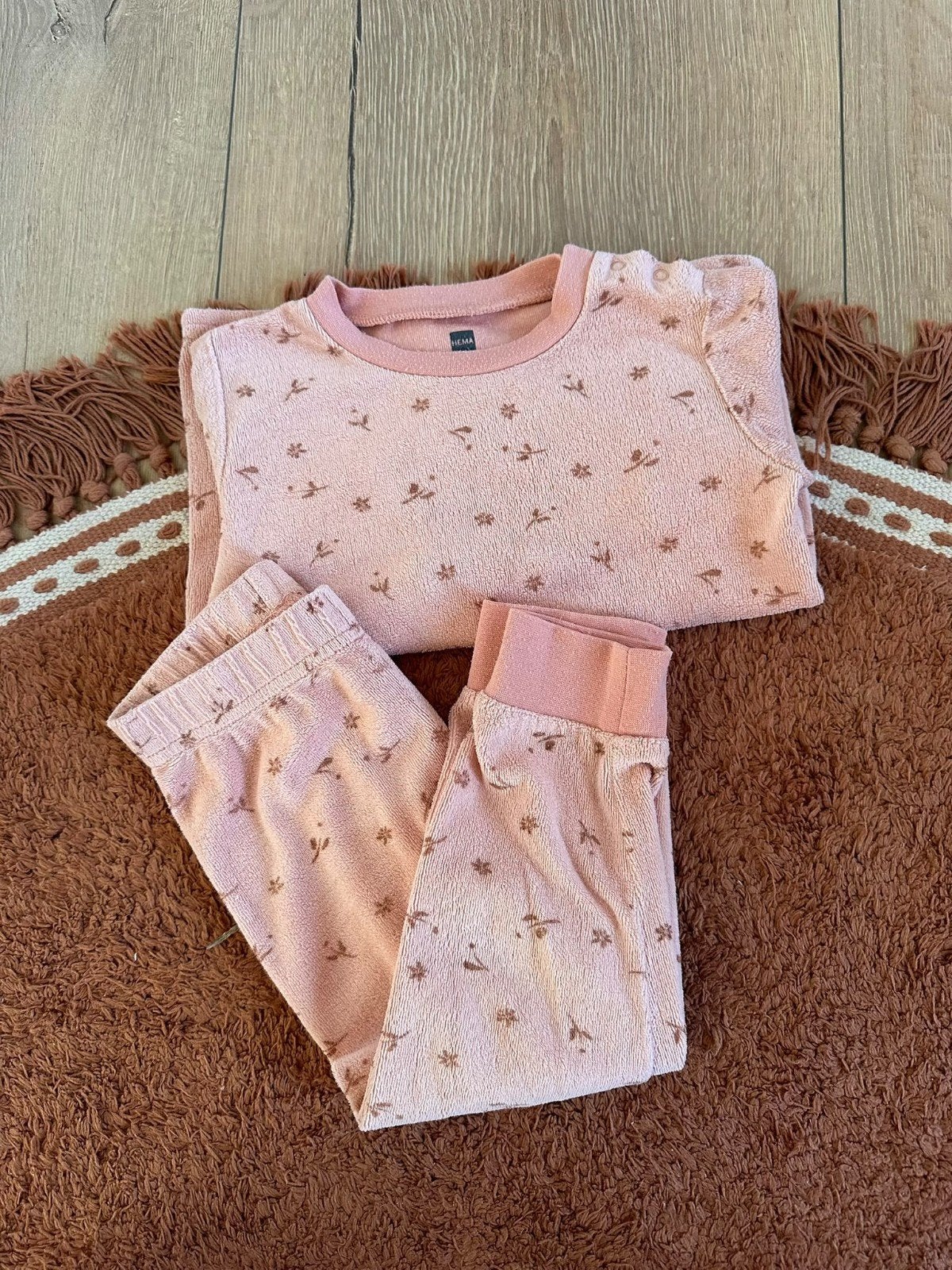 Badstof pyama Hema vrijwel nieuw maat 86 92 18-24 maanden, Nacht- of Onderkleding, Meisje, Ophalen of Verzenden, Zo goed als nieuw