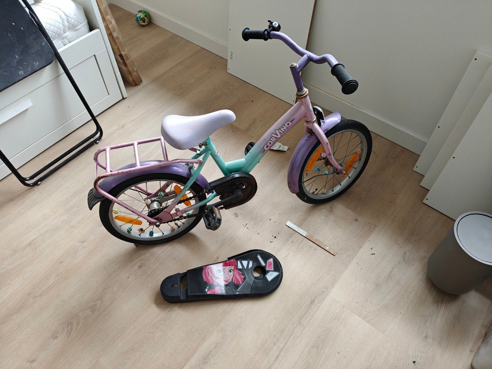 Meisjesfiets met terugtraprem en nieuwe kettingkast, Ophalen, Terugtraprem, Gebruikt, Corvino