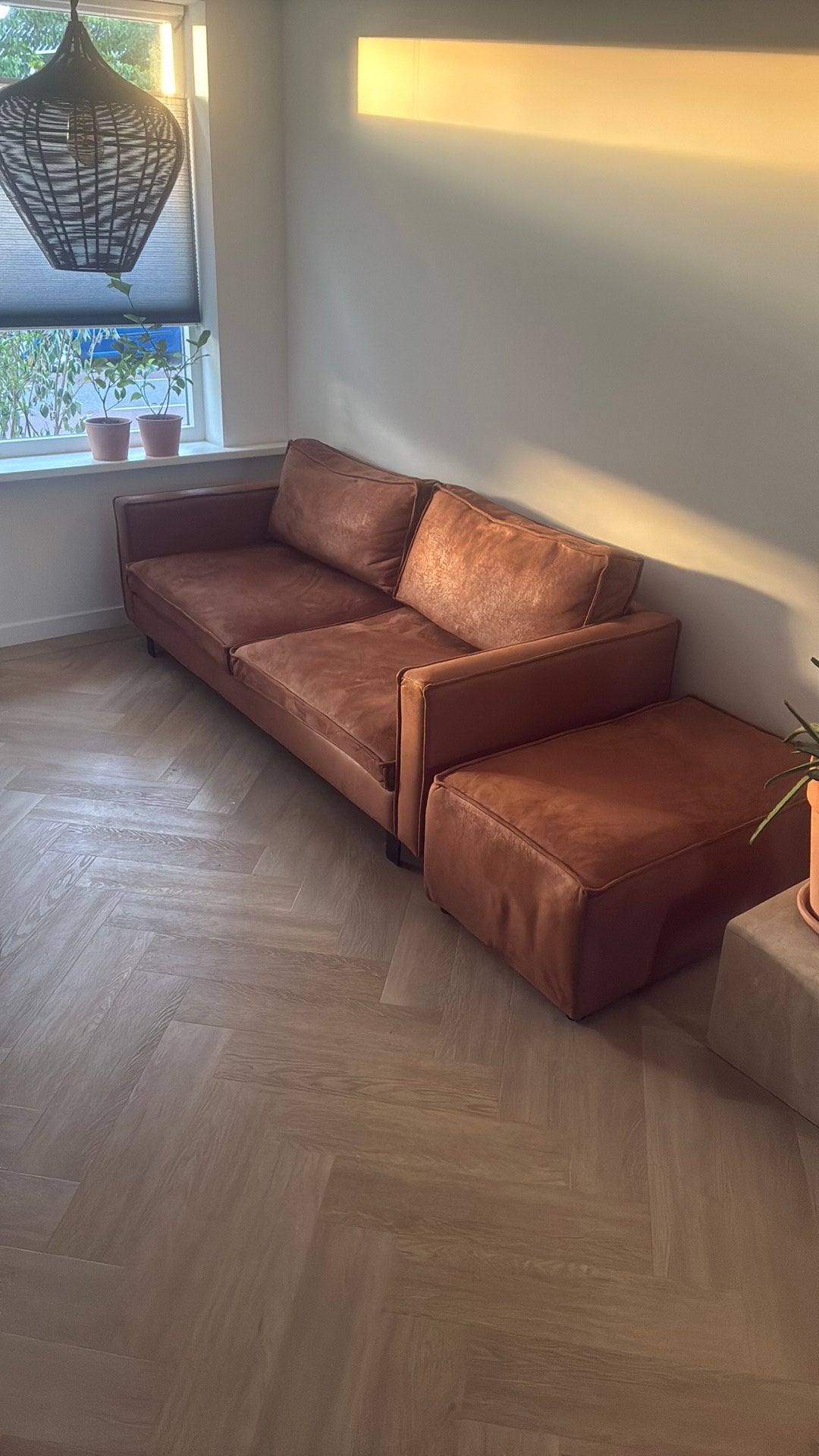 3,5 zits bank met hocker, Huis en Inrichting, Banken | Bankstellen, Ophalen, Zo goed als nieuw, 75 tot 100 cm, 200 tot 250 cm