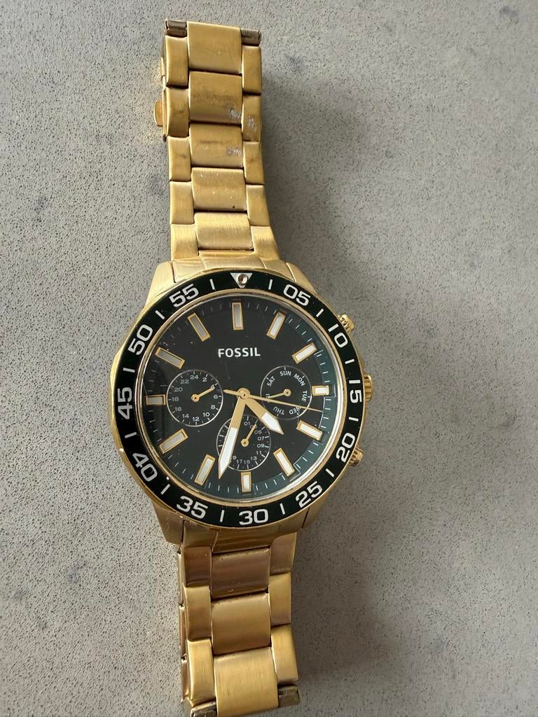 Fossil Herenhorloge Goudkleurig - Met Lichte Beschadigingen, Overige merken, Gebruikt, Staal, Polshorloge