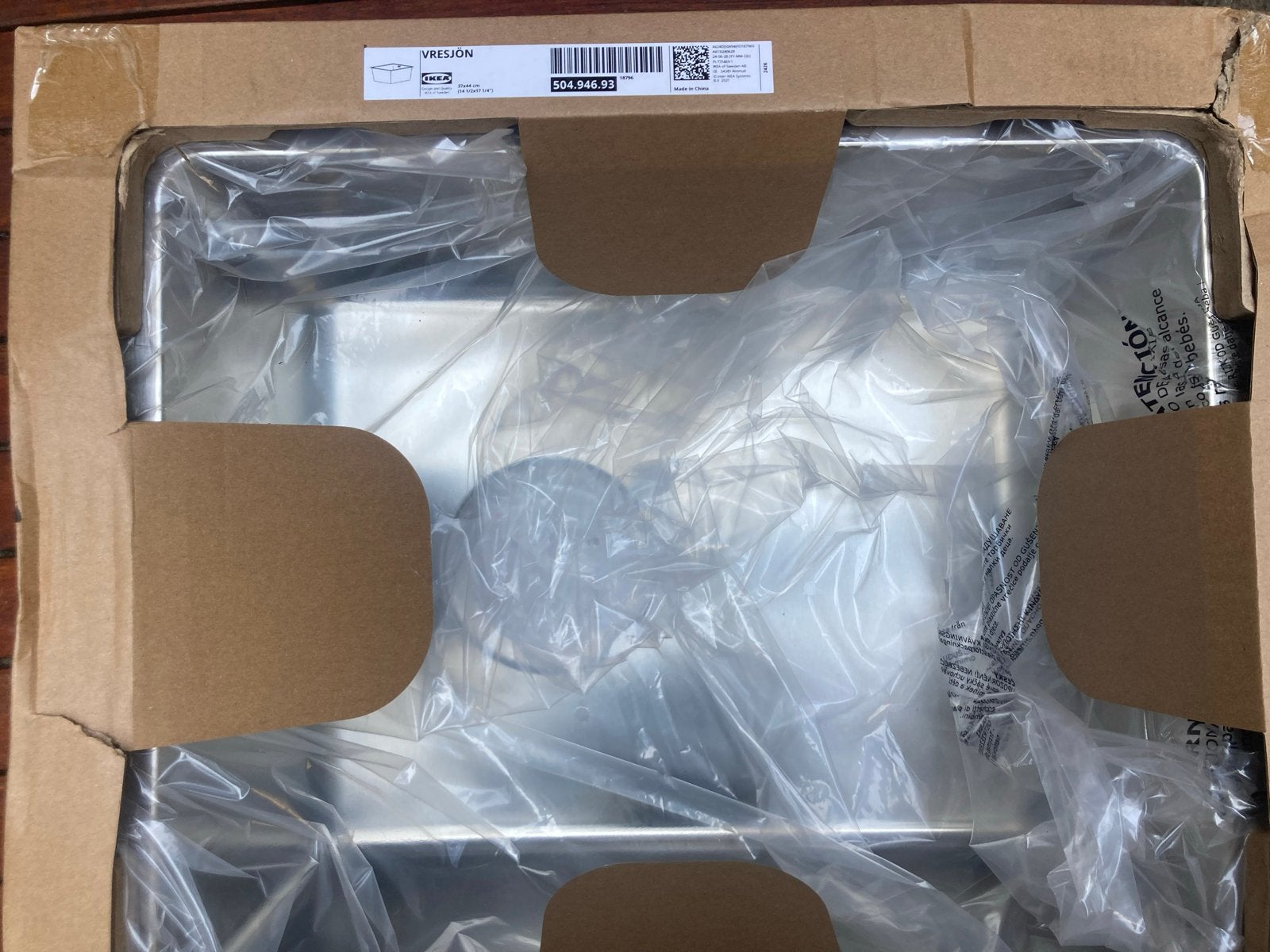 IKEA VRESJÖN Inbouwspoelbak RVS 37x44 cm - Nieuw in doos, Ophalen, Nieuw