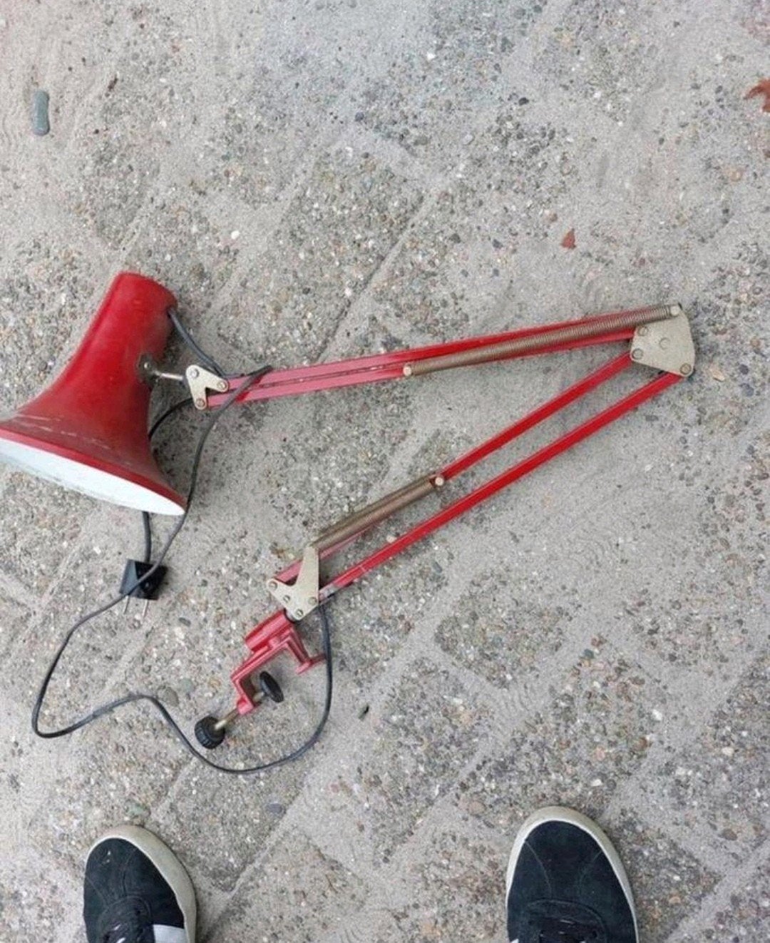 Vintage Geleefde Architectenlamp rood werkplaatslamp 1960?.., Ophalen of Verzenden, Gebruikt, Industrieel