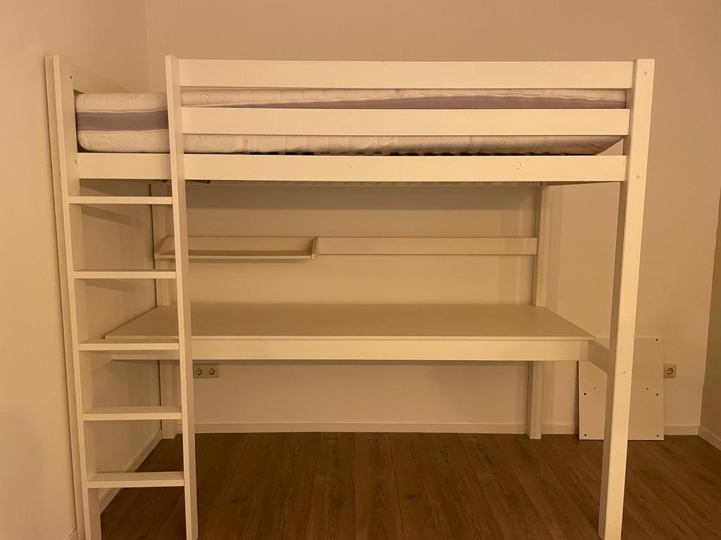 Hoogslaper met bureau (exclusief lattenbodem), Huis en Inrichting, Slaapkamer | Stapelbedden en Hoogslapers, Ophalen, Hoogslaper