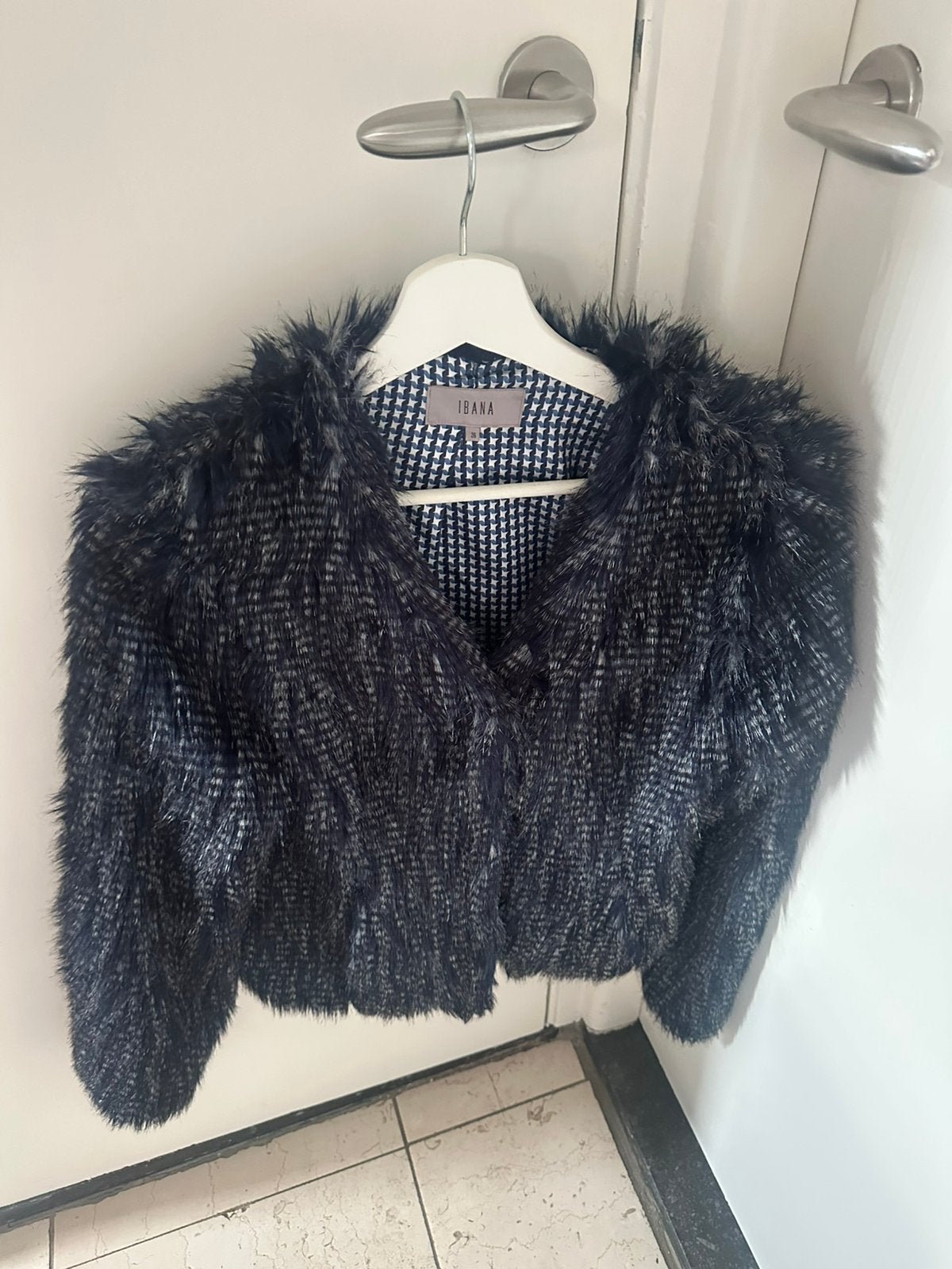 Ibana faux fur  jasje maat 36, Kleding | Dames, Jassen | Winter, Verzenden, Zo goed als nieuw, Maat 36 (S), Blauw
