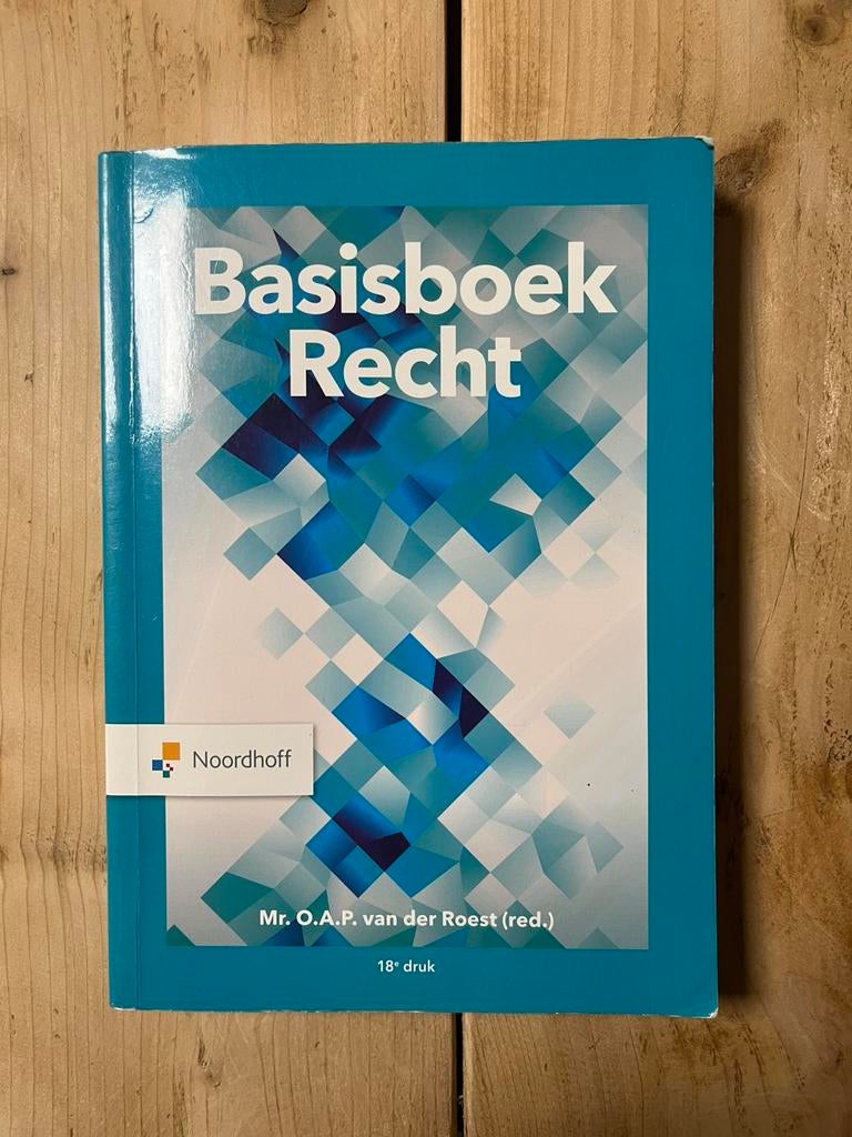 Basisboek Recht 18e druk, Ophalen of Verzenden, Alpha, Zo goed als nieuw, HBO