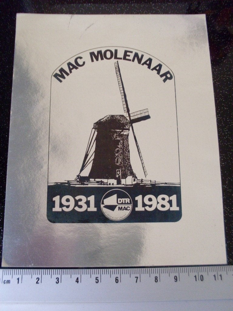 folie sticker Mac Molenaar 1981 dtr agfa-gevaert logo, Verzenden, Zo goed als nieuw, Sport