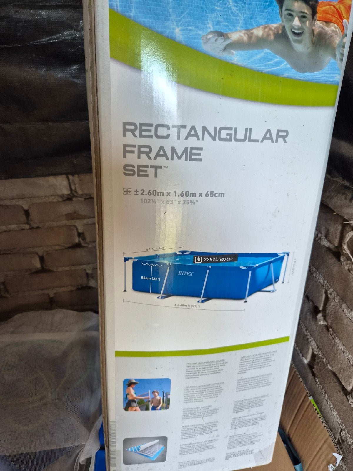 Intex Rechthoekig Frame Zwembad - 2.60m x 1.60m x 65cm, Ophalen, Zo goed als nieuw, Opzetzwembad, 200 tot 400 cm