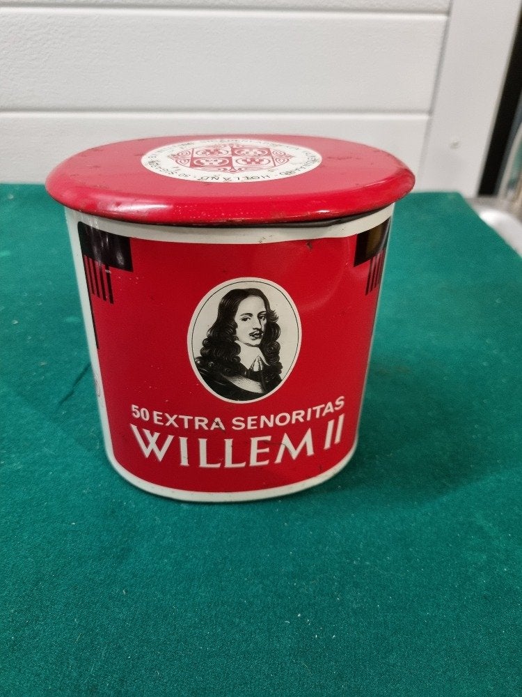 sigarenblik willem ll ovaal, Verzamelen, Blikken, Ophalen of Verzenden