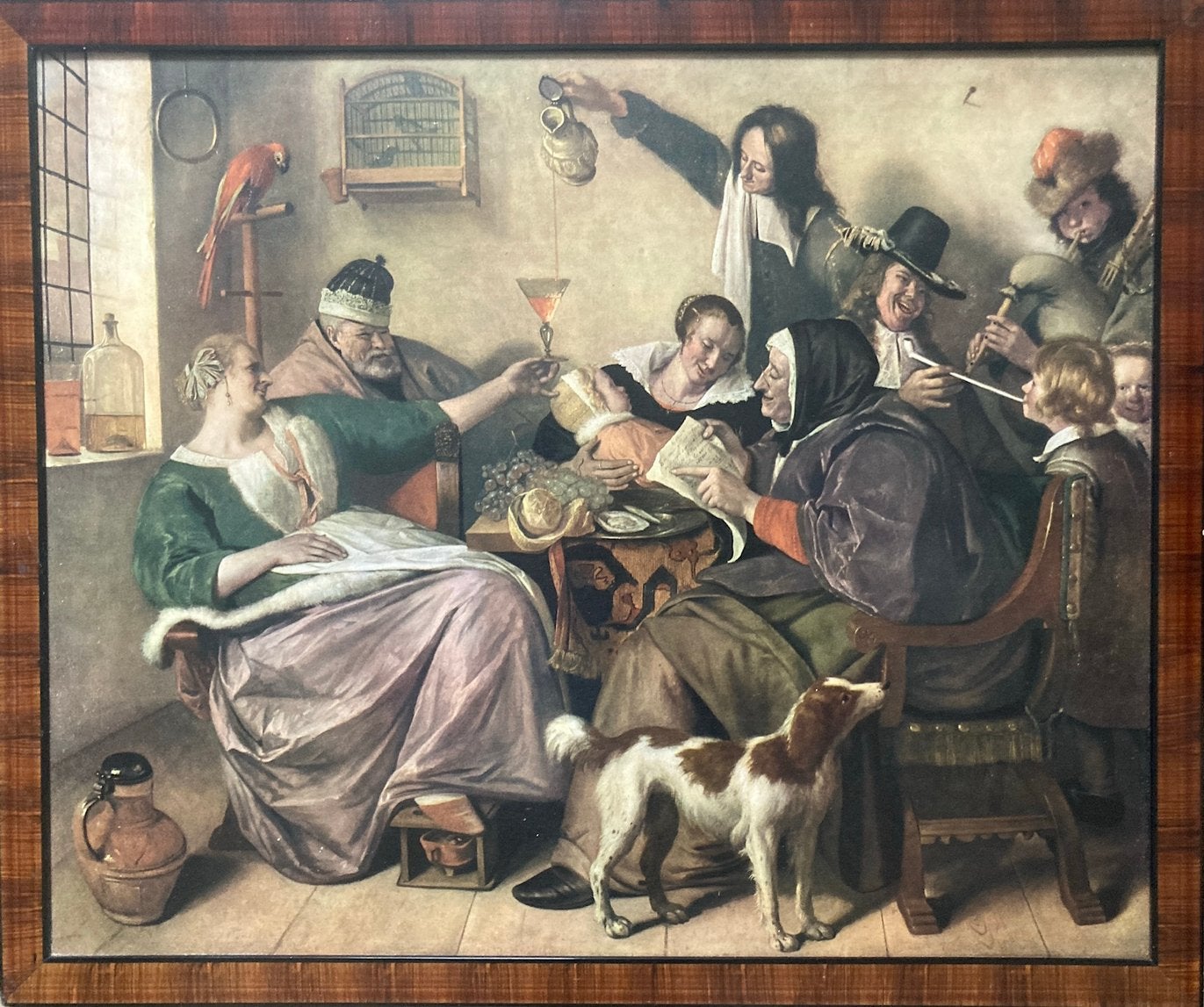 Kunstposter Jan Steen klassiek schilderij, Ophalen, Portret of Personen, Oud hollands, Print