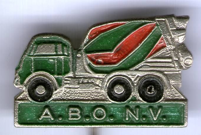 A.B.O. N.V. betoncentrale vrachtwagen speldje ( D_251), Ophalen of Verzenden, Zo goed als nieuw, Transport, Speldje of Pin