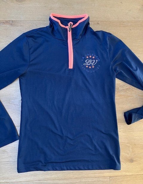 Mooi rijshirt La Valencio maat 170 – 176, Blauw, Dressuur, Ophalen of Verzenden, Zo goed als nieuw