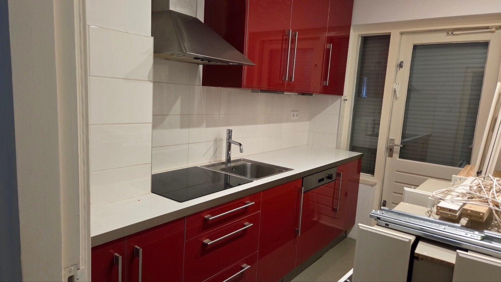 Keuken met oa: Inductiekookplaat, vaatwasser, afzuigkap, k, Ophalen of Verzenden, Gebruikt