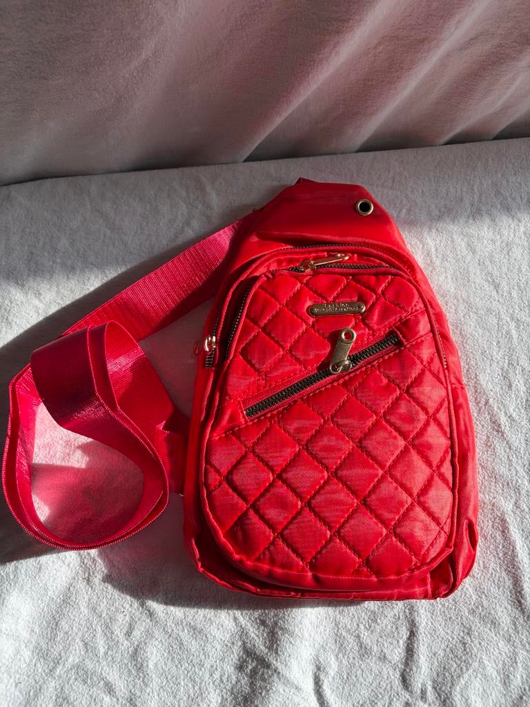 Rode gewatteerde crossbodytas, Ophalen of Verzenden, Nieuw, Rood, Overige merken