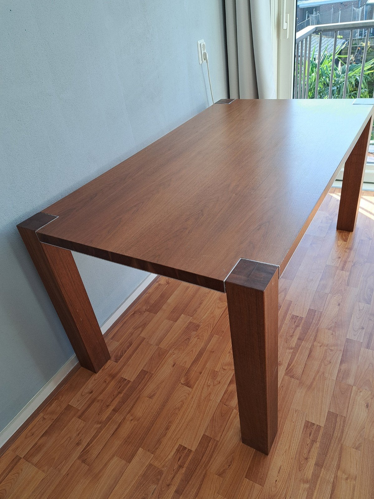 Noten eettafel 160x90x76cm, Ophalen, 50 tot 100 cm, Vijf personen of meer, 150 tot 200 cm