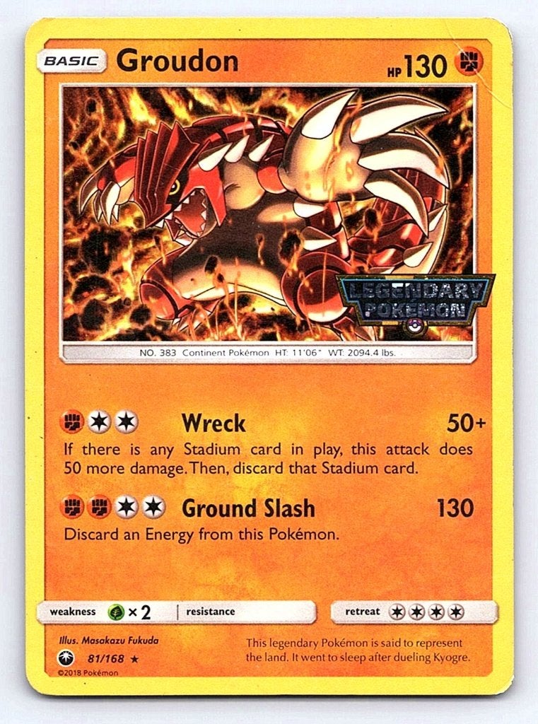 Groudon 81 Legendary pokemon stamp, Ophalen of Verzenden, Zo goed als nieuw, Losse kaart, Foil
