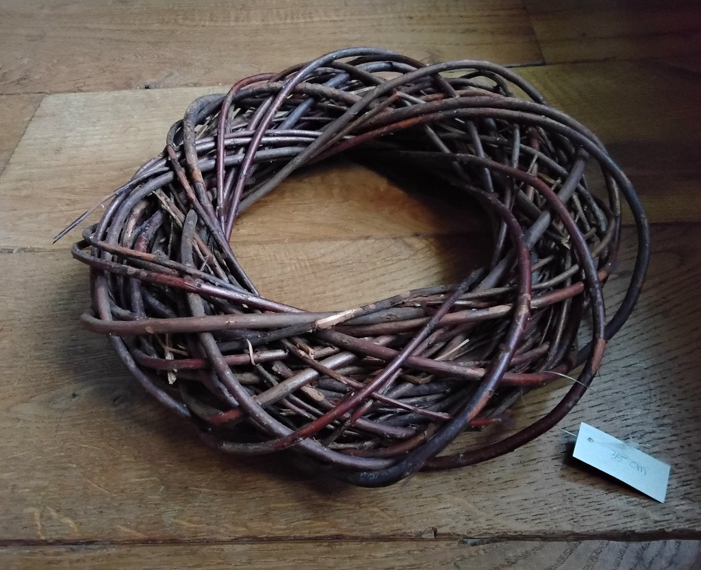 Rotan krans - donkerbruin - doorsnede 35 cm - nieuw - rieten, Huis en Inrichting, Krans, Nieuw, Ophalen of Verzenden, 35 cm