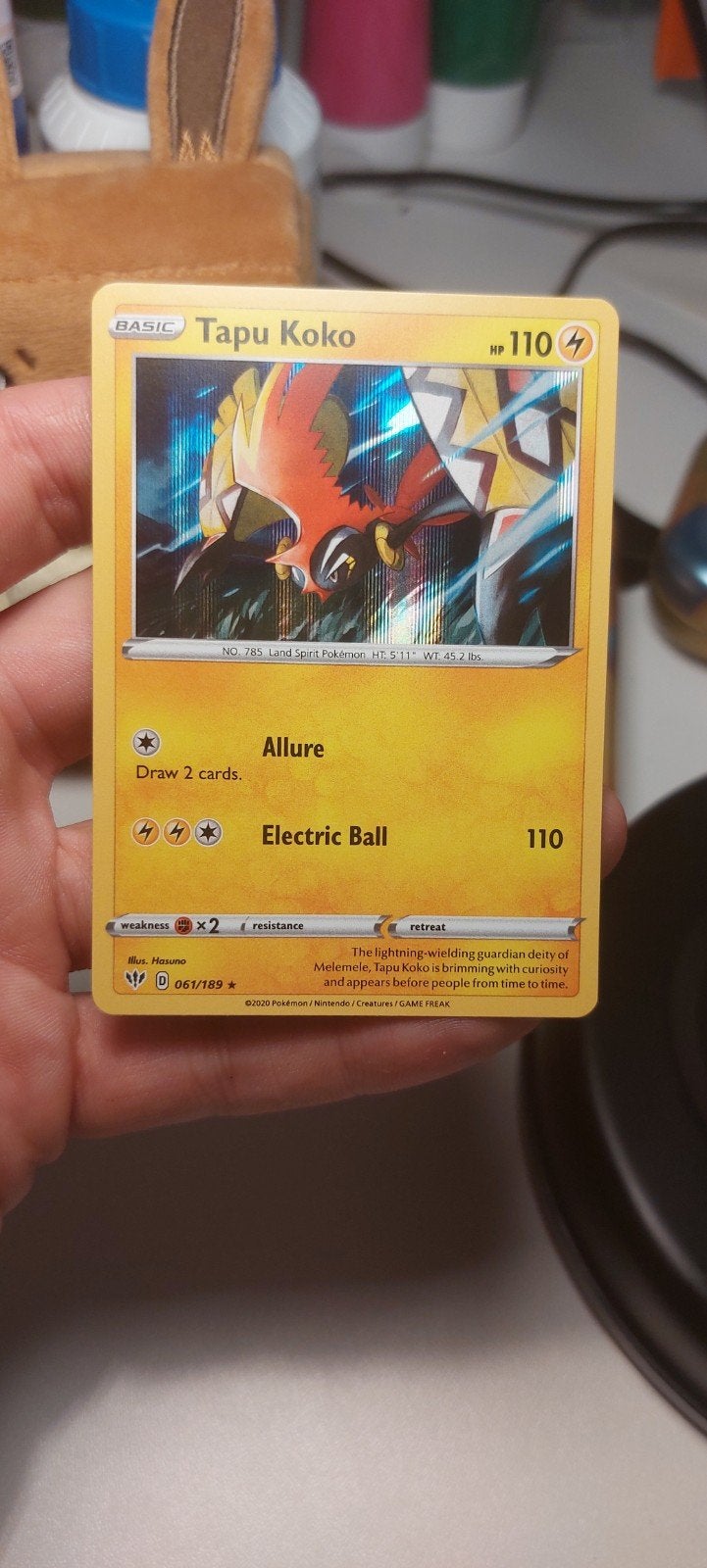 Tapu Koko Holo Pokémon Kaart - 061/189, Ophalen of Verzenden