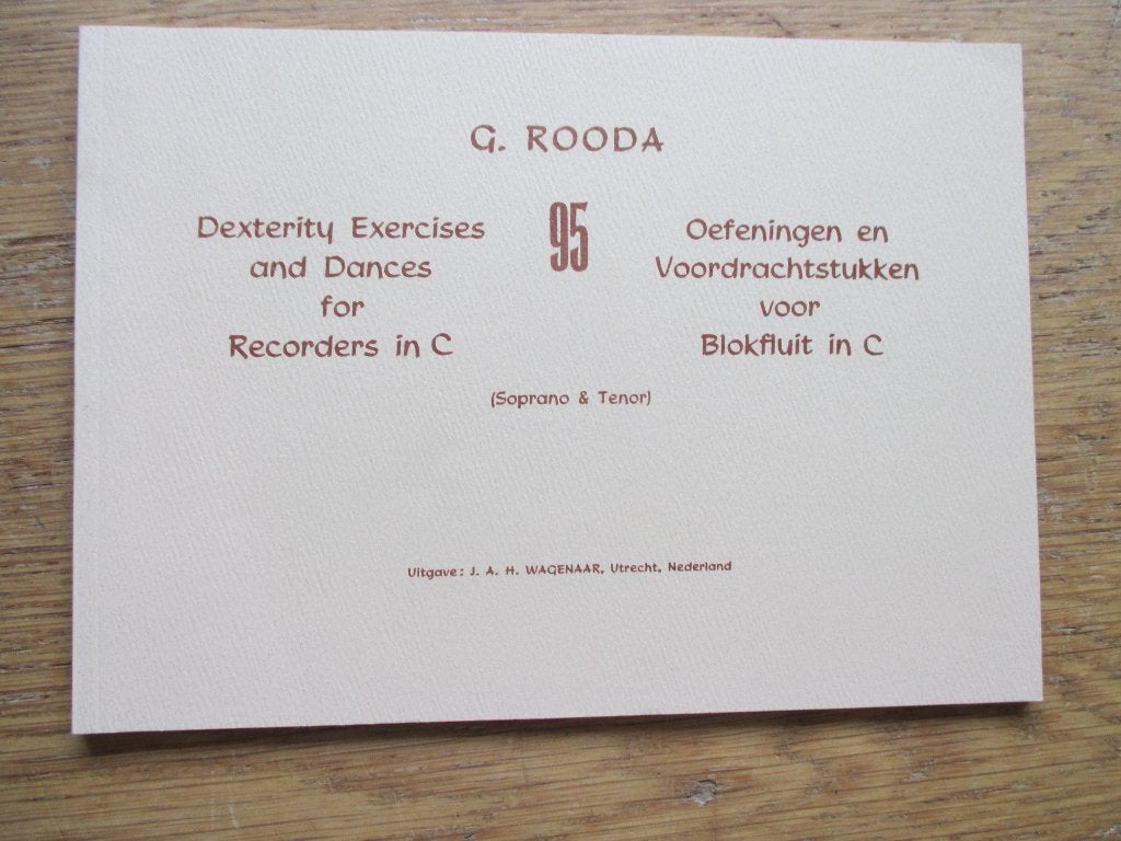 G. Rooda - 95 Oefeningen en Voordrachtstukken voor Blokfluit, Klassiek, Les of Cursus, Ophalen of Verzenden, Zo goed als nieuw