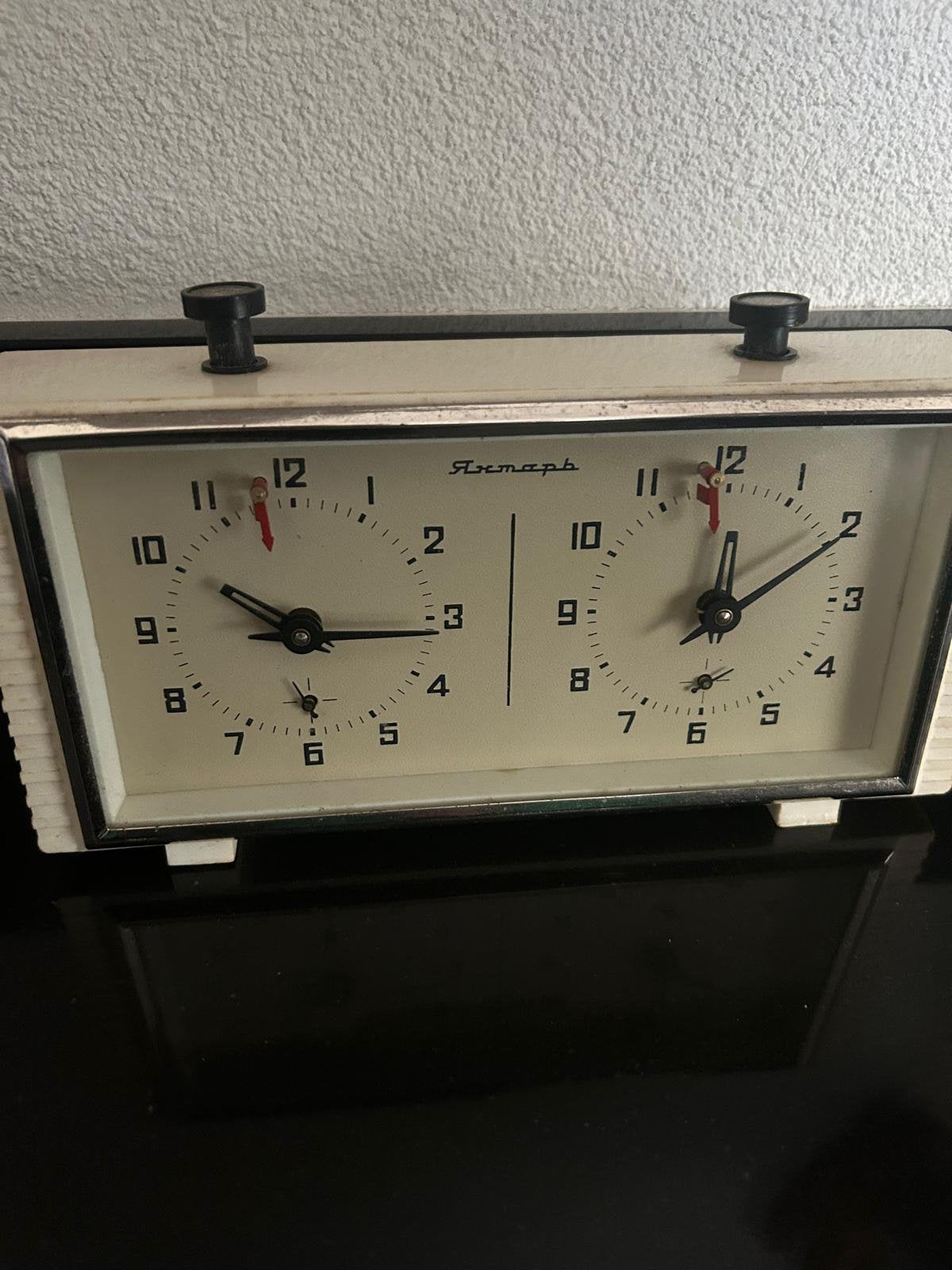 Vintage schaakklok "Янтарь" (Jantar) - USSR, Ophalen of Verzenden