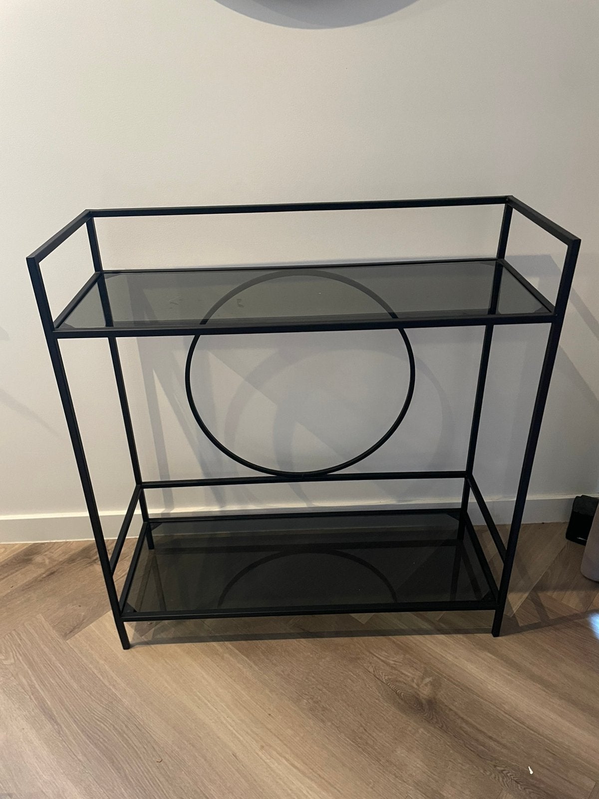 Sidetable / haltafel, Huis en Inrichting, Tafels | Sidetables, Ophalen, 50 tot 100 cm, Zo goed als nieuw, Glas