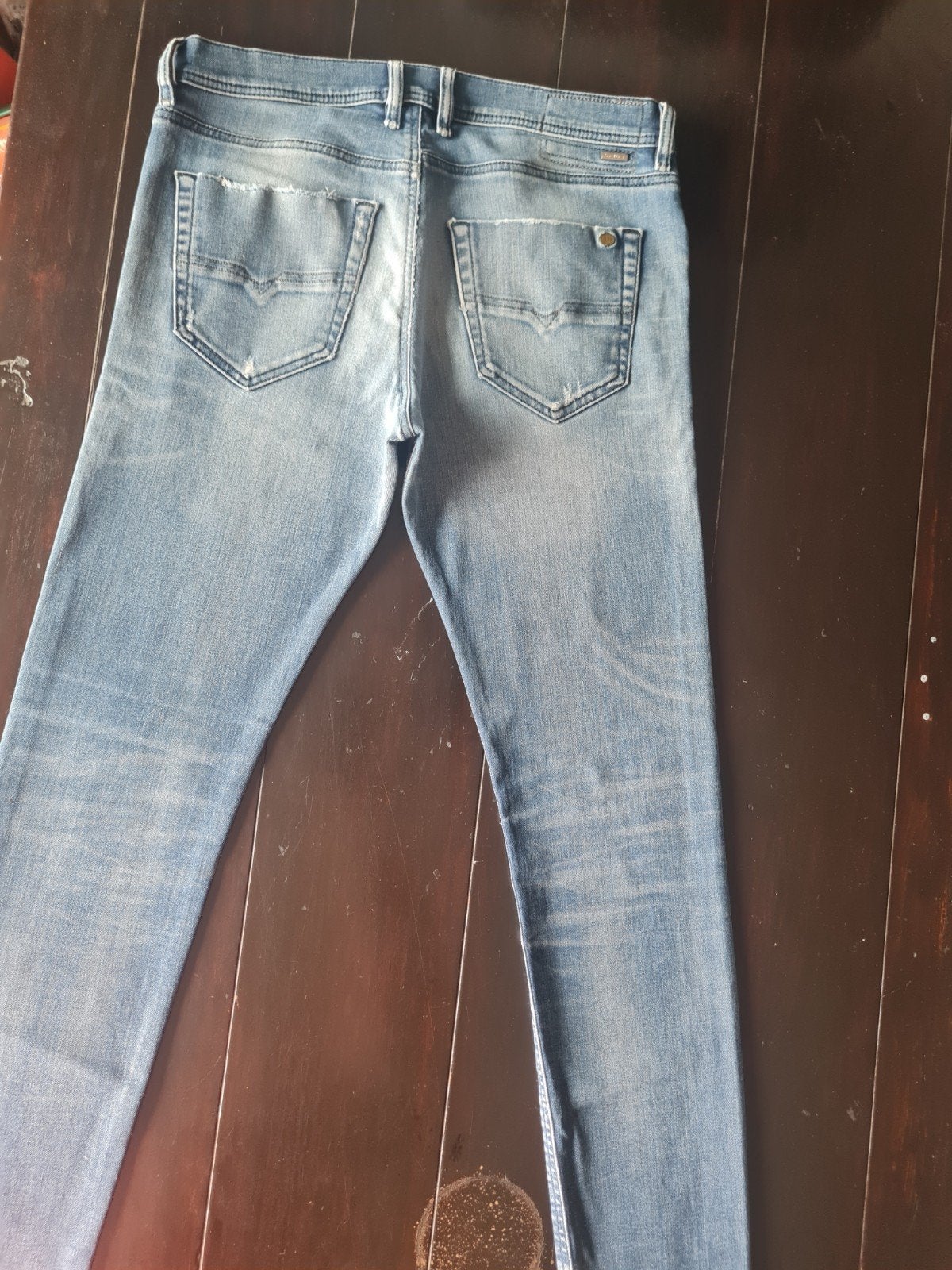 DIESEL TEPPHAR SLIM CARROT STRETCH DESTROY JEANS SIZE 34/34, Diesel, Blauw, Ophalen of Verzenden, Zo goed als nieuw