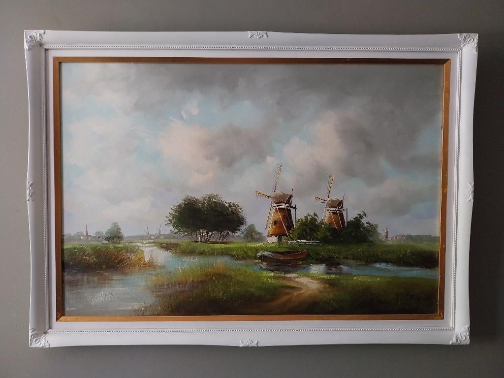 Frank van den Burg (XXe) - Polderlandschap - 1980, Ophalen