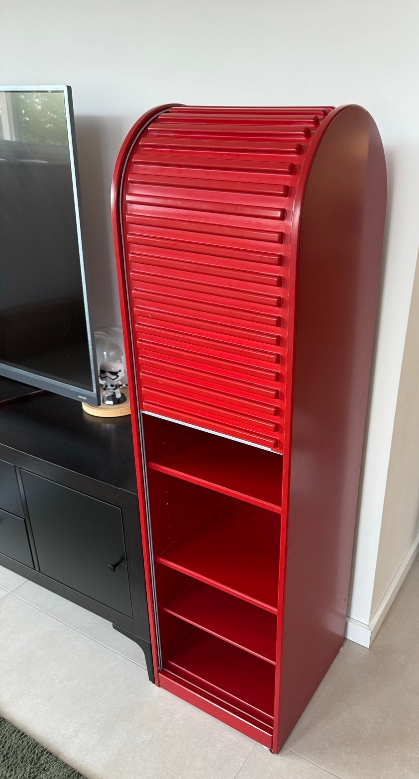 Vintage Pastoe Amsterdammer Kast - Rood - Roldeur defect, Ophalen