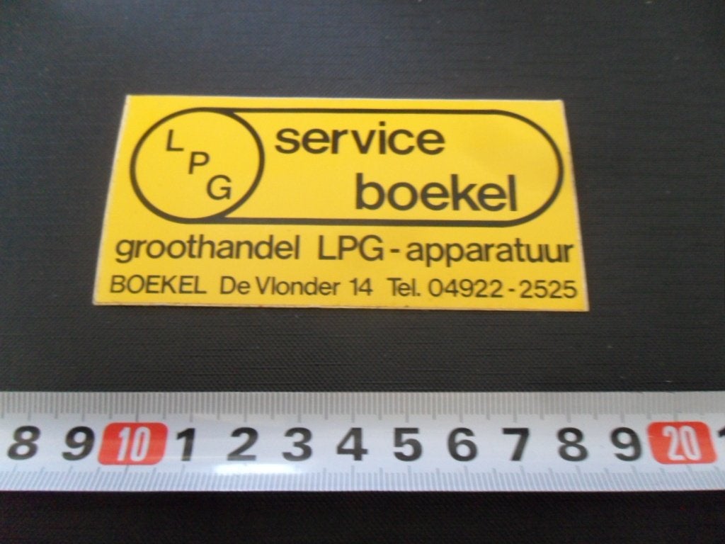 sticker LPG service Boekel De Vlonder 14 04922-2525, Verzamelen, Stickers, Ophalen, Zo goed als nieuw