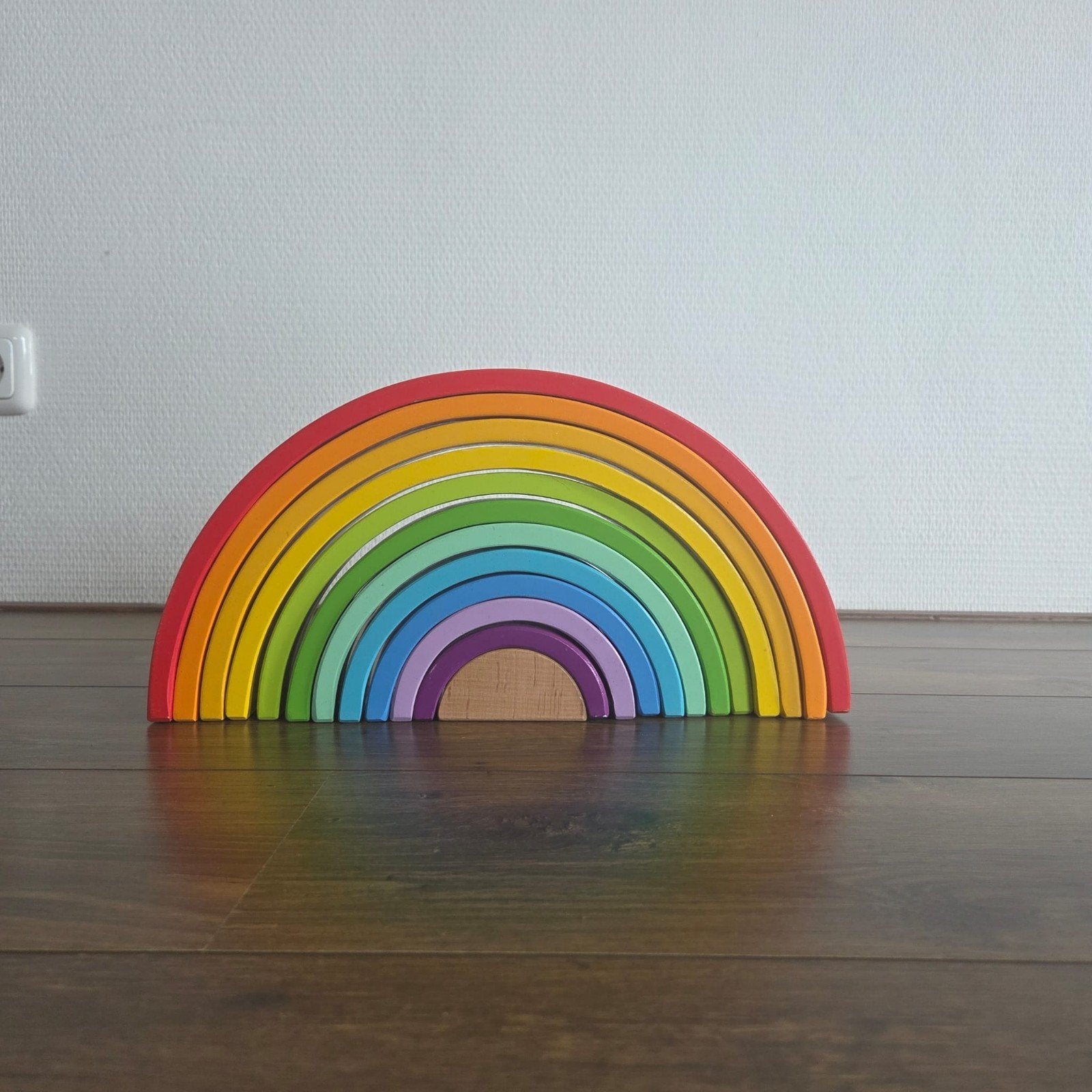 Houten Regenboog Stapeltoren - Educatief Speelgoed, Kinderen en Baby's, Speelgoed | Houten speelgoed, Ophalen of Verzenden