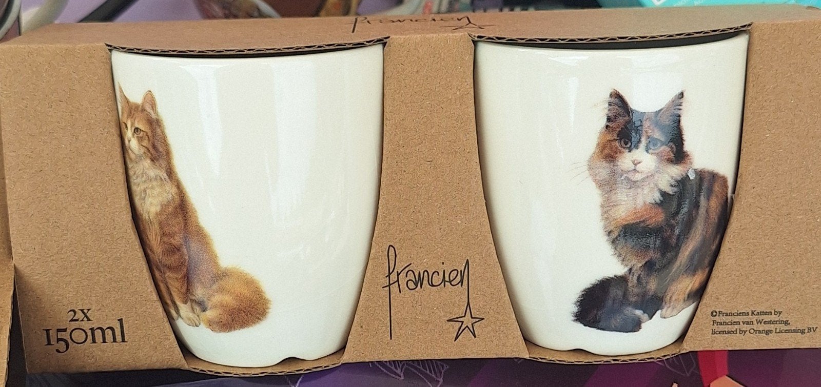 Francien van Westering Katten Mokken Set - Nieuw, Overige typen, Nieuw, Ophalen of Verzenden, Steen/keramiek