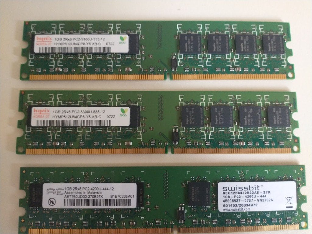 Set van 6x DDR2 RAM Geheugenmodules voor Desktop, Computers en Software, Ophalen of Verzenden, Gebruikt, DDR2, Desktop