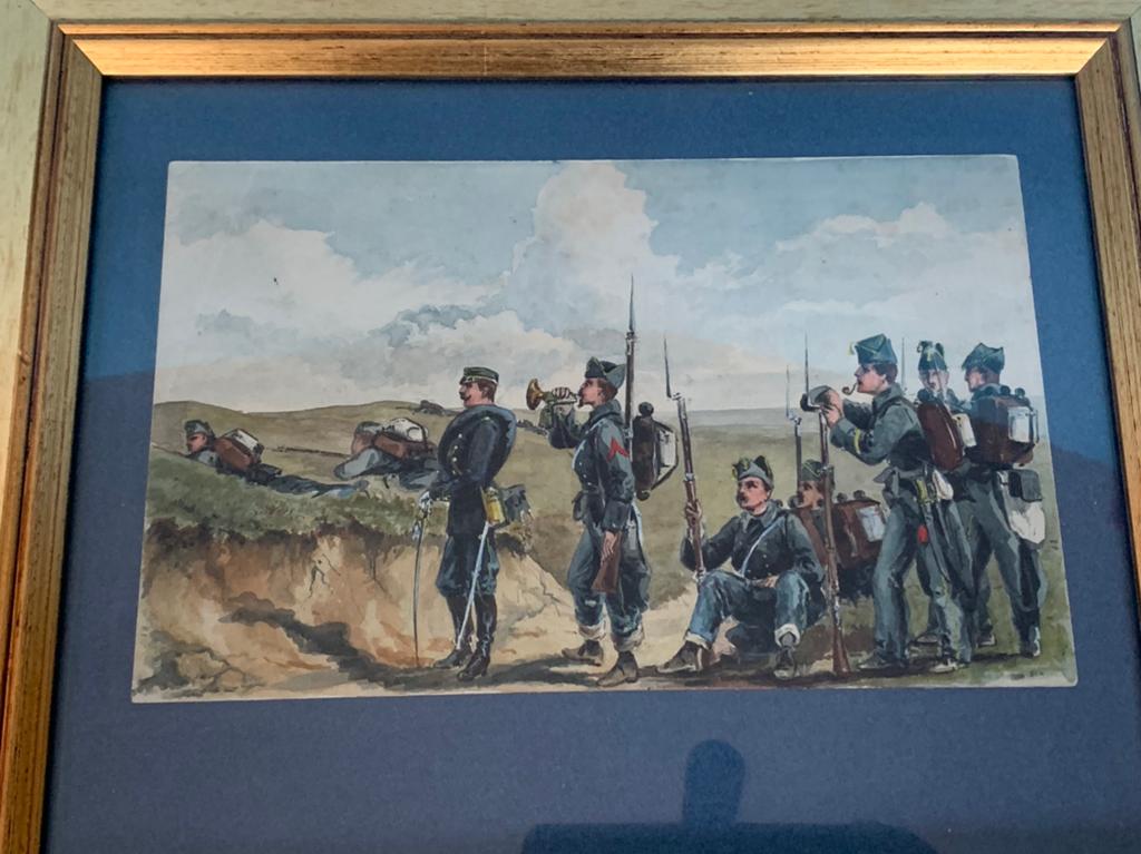 Aquarel van Willem Constantijn Staring 1847-1916 Militairen, Ophalen of Verzenden