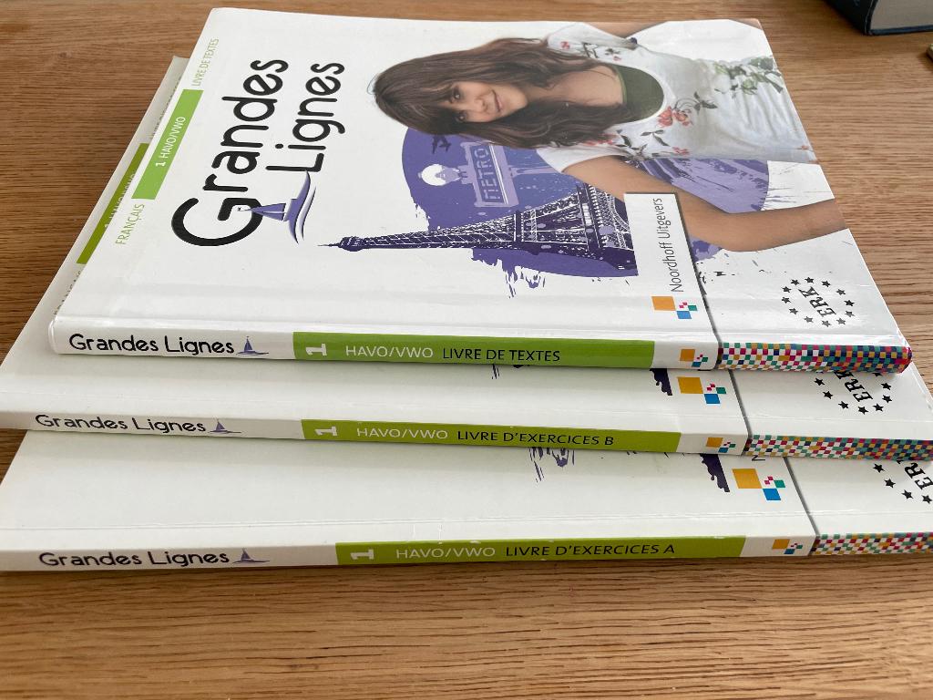 Grandes Lignes 1 HAVO/VWO livre de textes + A et B, Frans, HAVO, Ophalen of Verzenden, Zo goed als nieuw
