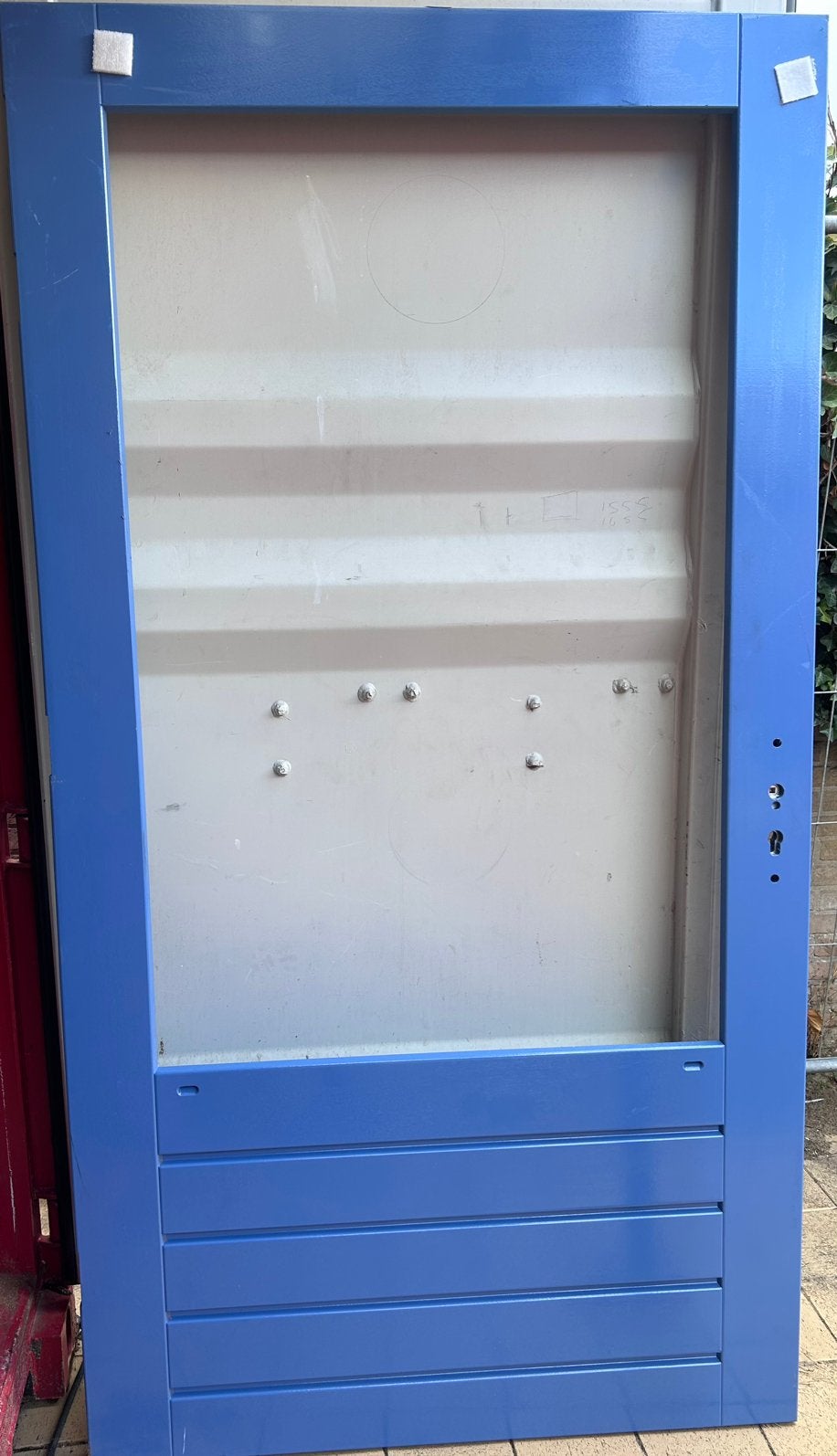 Nieuwe Balkon/schuurdeur met 3puntsluiting en scharnieren, Doe-het-zelf en Verbouw, 215 cm of meer, Nieuw, Buitendeur, Hout