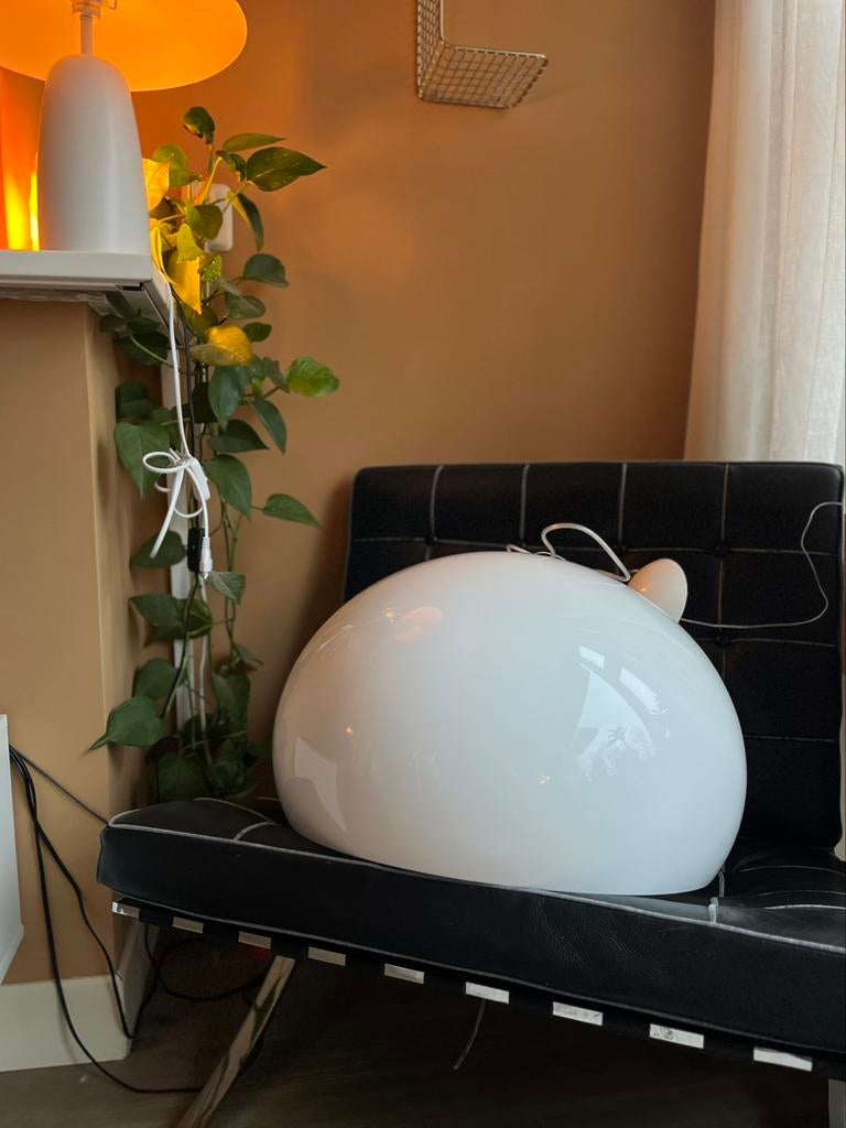 Kartell FL/Y hanglamp wit mushroom lamp, Huis en Inrichting, Lampen | Hanglampen, Ophalen, Kunststof, Zo goed als nieuw, Minder dan 50 cm