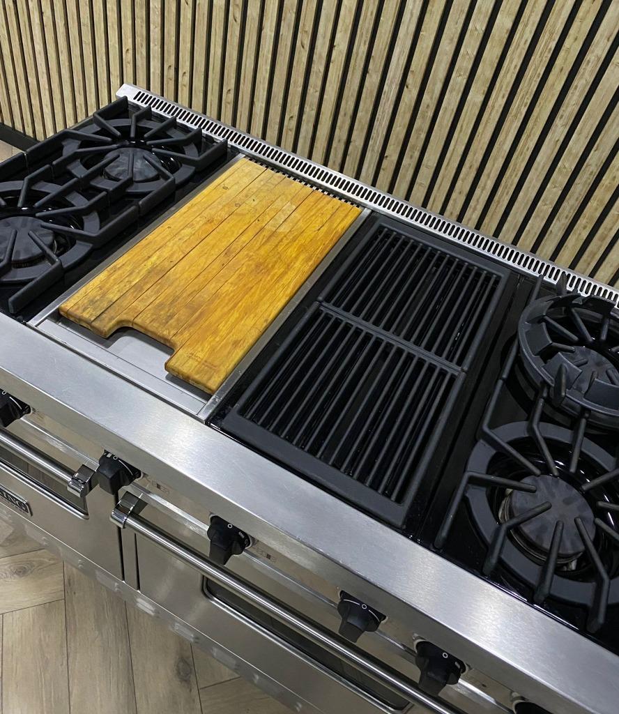 Luxe Viking Fornuis 122cm Gas 6 Branders + Grillplaat, 60 cm of meer, Grill, Ophalen of Verzenden, Zo goed als nieuw
