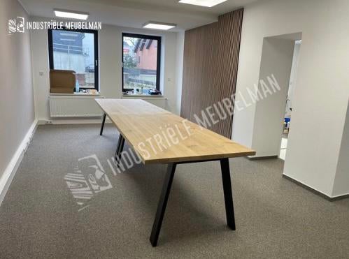 Massief Eiken Boomstam Tafels Vergadertafel Eettafel UNIEK, Receptie of Entree, Verzenden, Nieuw in verpakking, Tafel