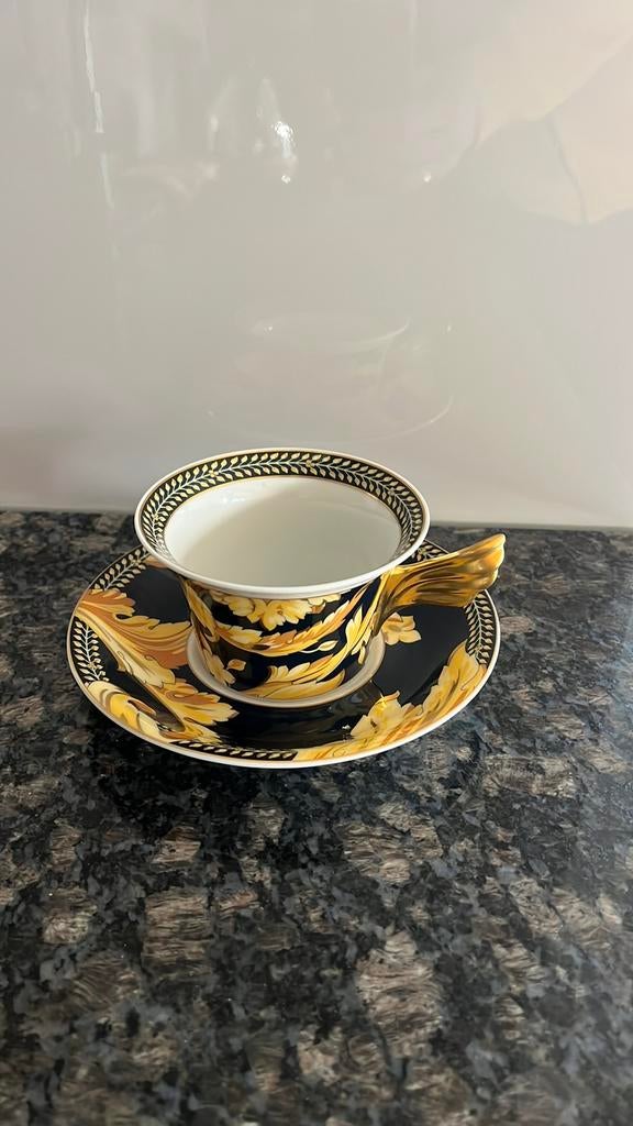Versace kop en schotel Vanity Rosenthal, Ophalen of Verzenden, Zo goed als nieuw, Porselein, Kop en/of schotel
