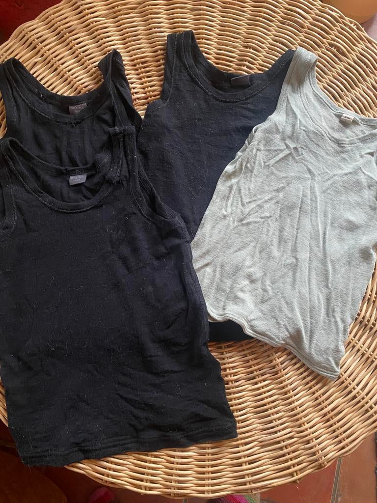 Vier hemden Dilling wol/zijde mt 110/116, Verzenden, Gebruikt, Jongen, Nacht- of Onderkleding