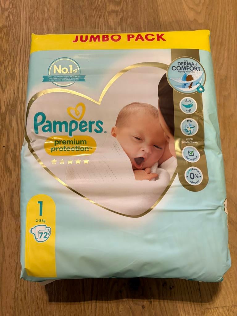 Jumbo Pack- Pampers Premium Protection luiers maat 1 (72 st), Ophalen of Verzenden, Nieuw, Overige typen