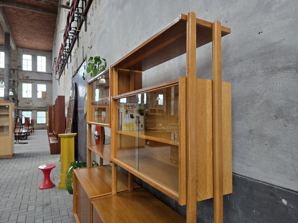Vintage Jaren 60 Wandmeubel Mid Century Design Vitrinekast 2, Huis en Inrichting, Kasten | Wandmeubels, Gebruikt, Metaal, 150 tot 200 cm