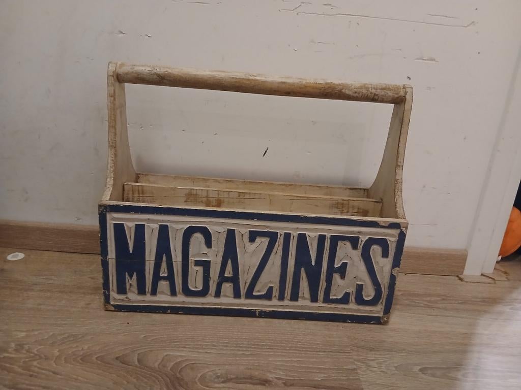 Vintage Tijdschriftenhouder, Huis en Inrichting, Woonaccessoires | Krantenbakken en Lectuurbakken, Ophalen of Verzenden, Gebruikt