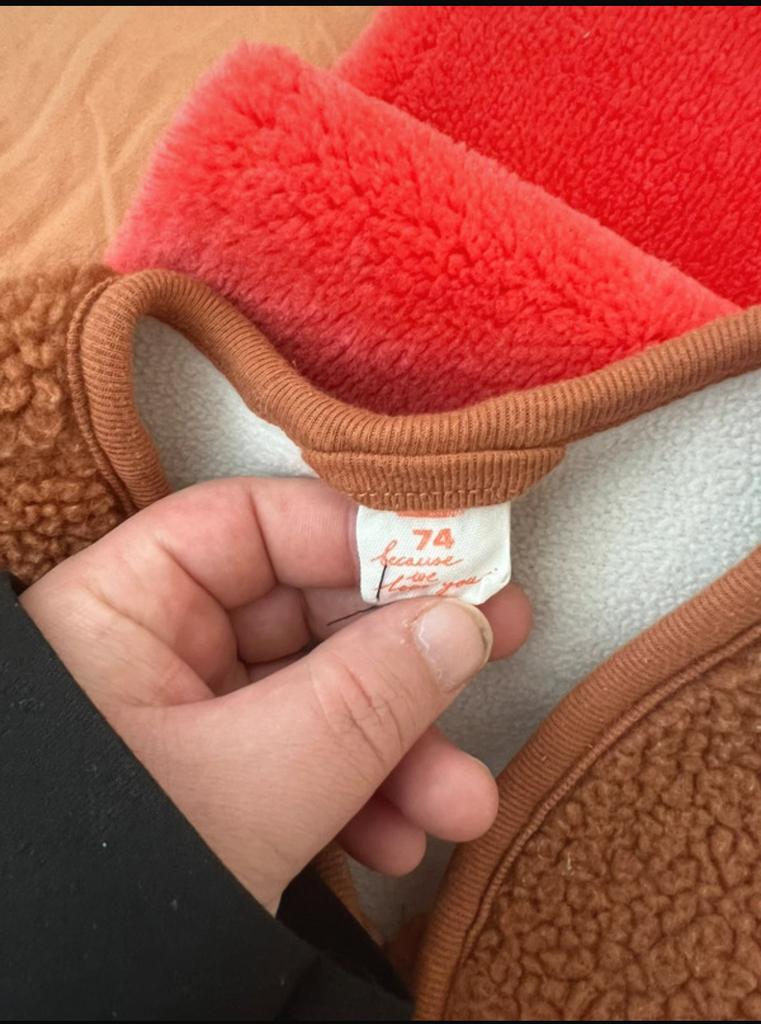 Nieuw bruin teddy vestje maat 74, Ophalen of Verzenden, Nieuw, Jongetje of Meisje, Truitje of Vestje