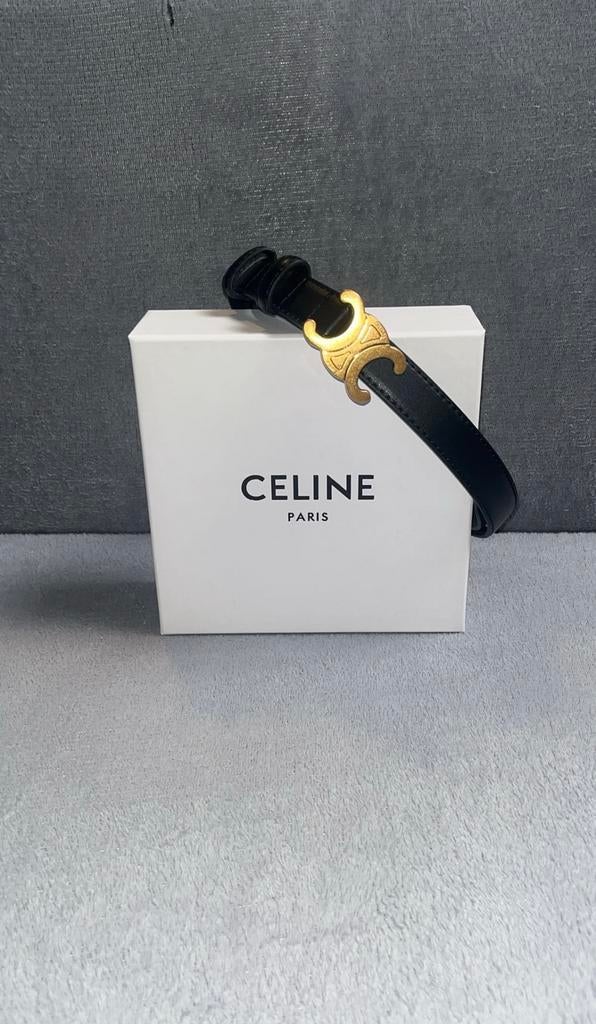 Céline Triomph Riem voor Vrouwen. Zwart/Goud, Minder dan 3 cm, 100 cm of meer, Nieuw, Heupriem