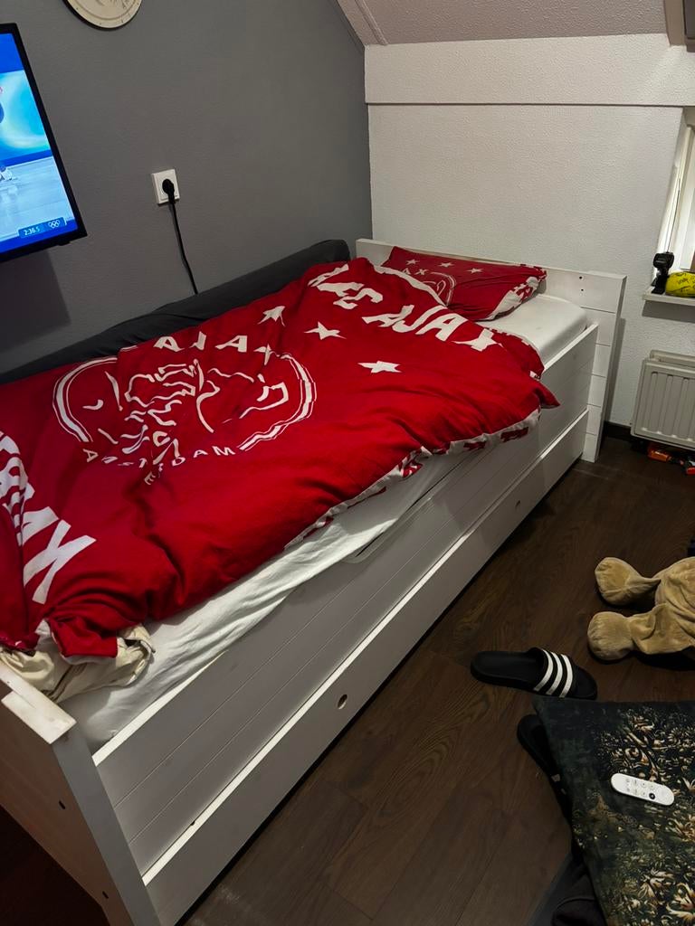 Bopita Tiener bed 90x200 cm met veerbare late bodem, Ophalen, Gebruikt, 90 cm, Eenpersoons