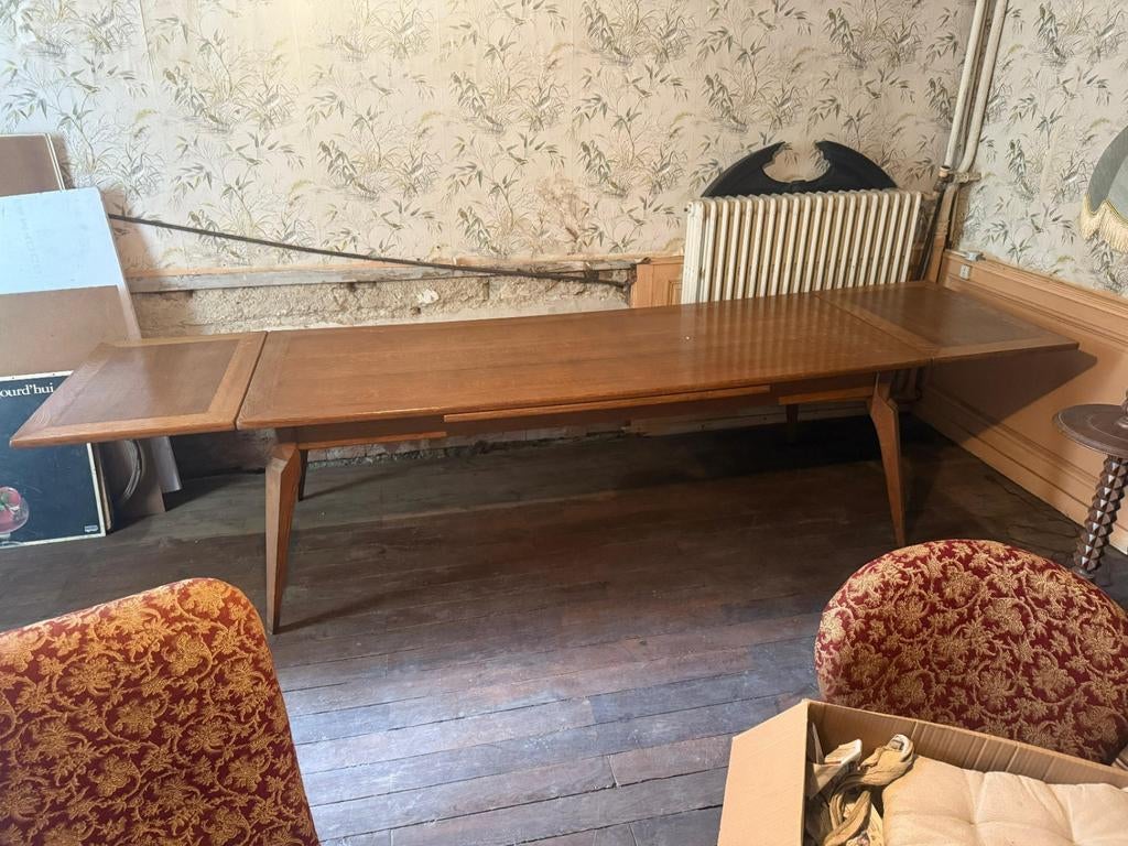 Frans eiken kompas eettafel (zeer groot), Ophalen of Verzenden
