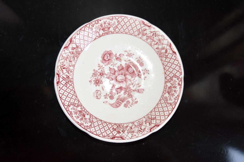 Engels rood Mason's Stratford schotel koffiekop 14,5 cm, Verzenden