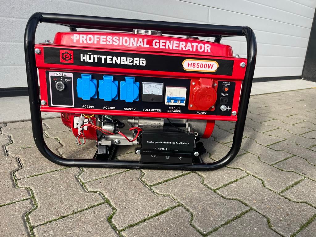 Huttenberg Generator H8500 met Keystart, Elektrisch startend, Benzine, Nieuw, Ophalen of Verzenden