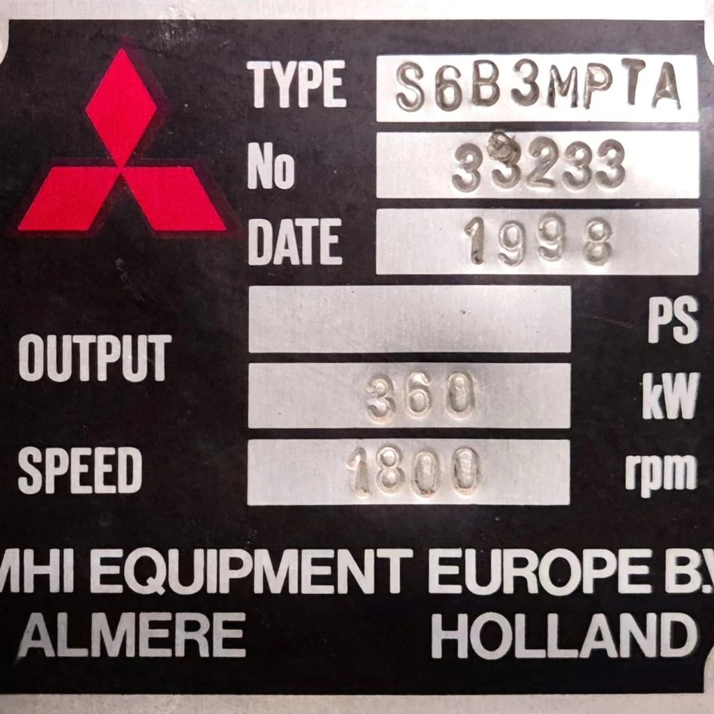 Mitsubishi S6B3-MPTA, Doe-het-zelf en Verbouw, Motoren, Ophalen, Zo goed als nieuw, Dieselmotor, 1800 rpm of meer